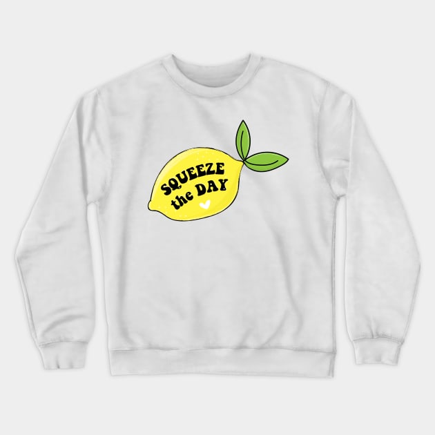 Squeeze the Day Lemon Crewneck Sweatshirt by snowshade